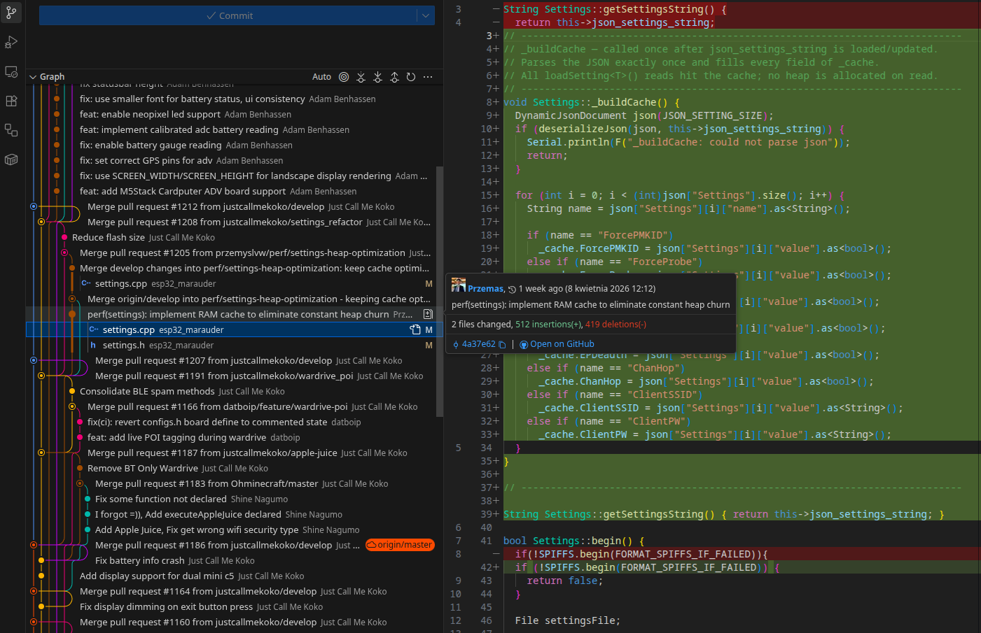 Implementacja RAM cache w ESP32Marauder
